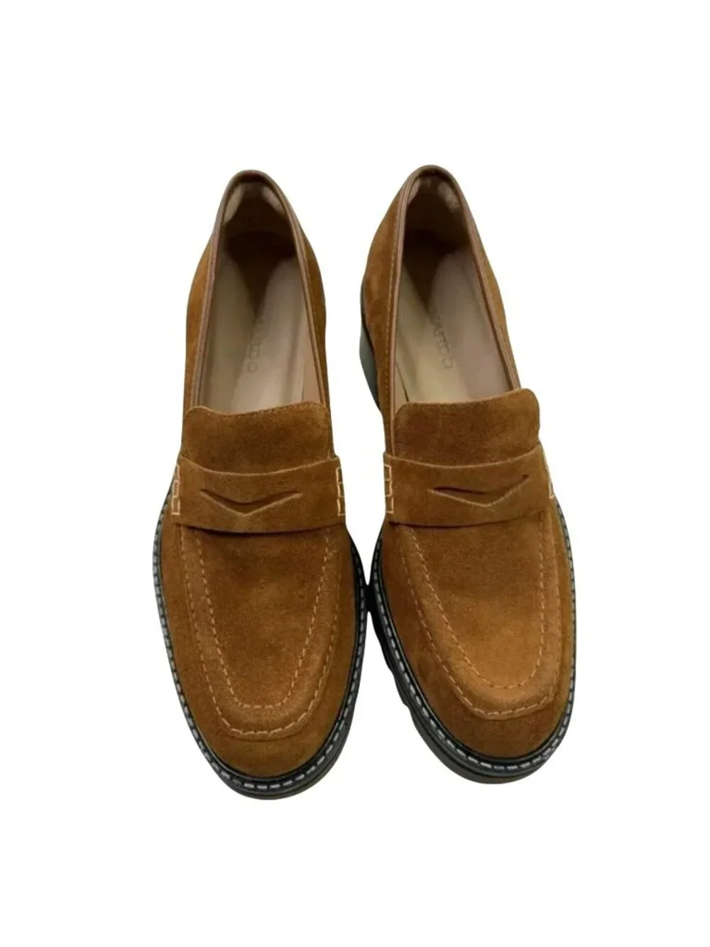 Bernardo Selma Suede Slip On Penny Loafers Womens 10M Cognac Brown - Picture 4 of 16